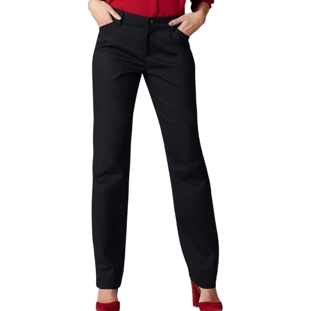 Lee Black Wrinkle‑Free Relaxed Pants Size 2 NWOT